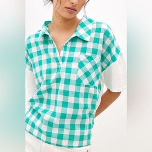 Anthropologie Porridge Golda Gingham Tie-Back Top Blouse Women’s Size Medium M
